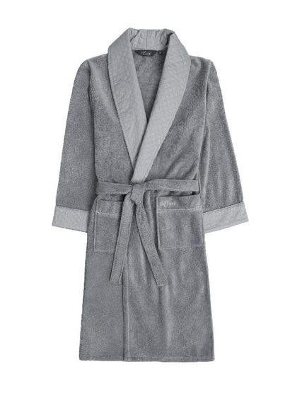 Class серый  махровый халат SOFT COTTON Турция