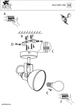 Настенный светильник Arte Lamp MARTIN A5213AP-1WG