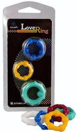 Набор из 3 цветных эрекционных колец Love Ring (Цвет: разноцветный)
