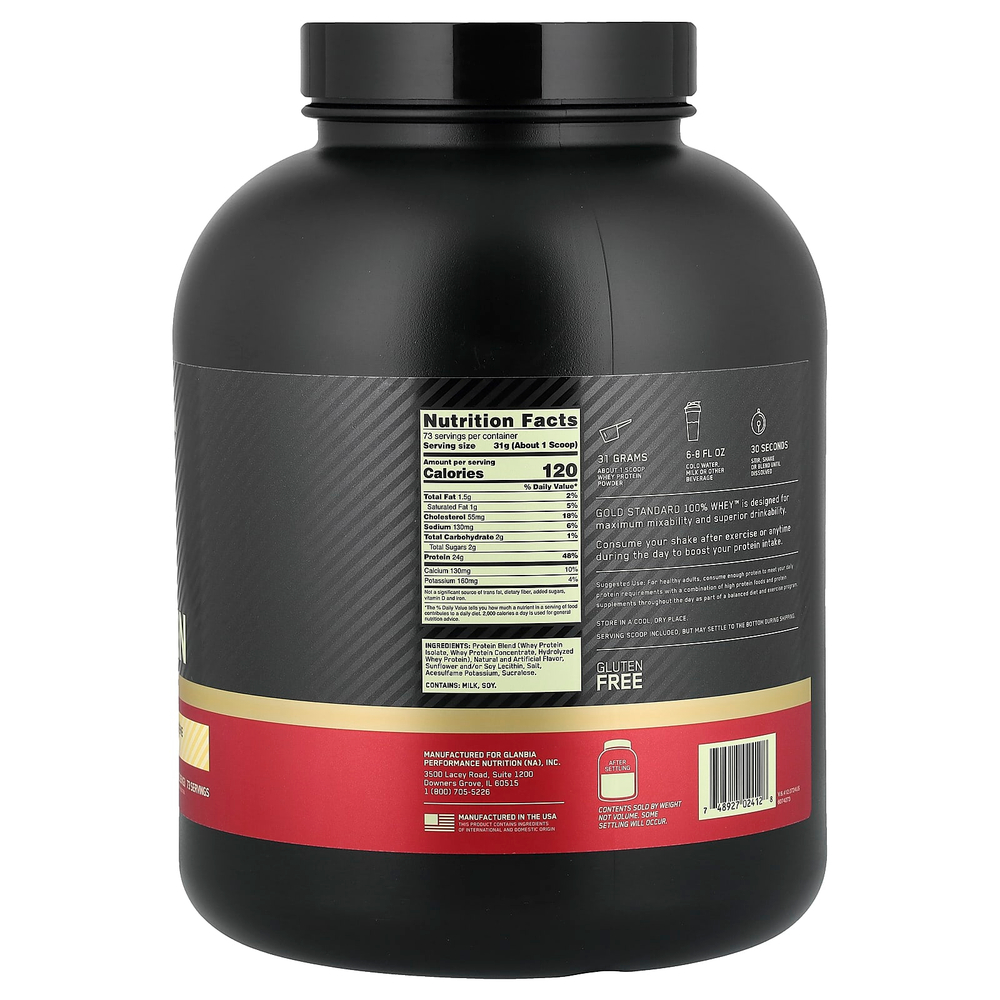 Optimum Nutrition, Gold Standard 100% Whey, сывороточный протеин, французский ванильный крем, 2,27 кг (5 фунтов)