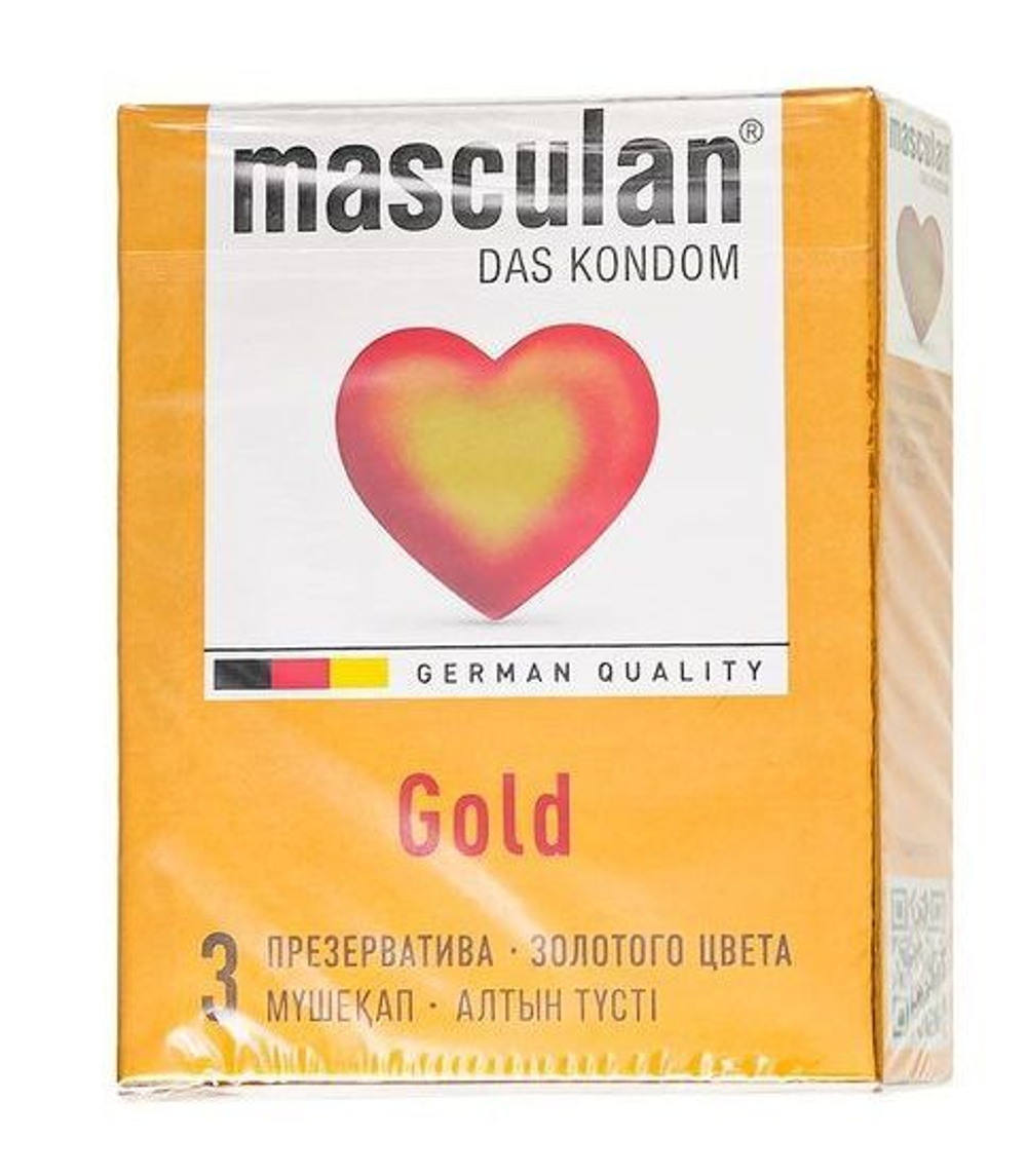 Презервативы Masculan Ultra 5 Gold с ароматом ванили - 3 шт.
