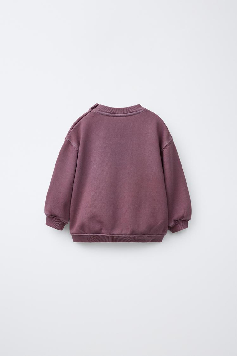 ZARA ОДНОТОННАЯ ТОЛСТОВКА ИЗ КРАШЕНОЙ ТКАНИ, СЛИВОВЫЙ