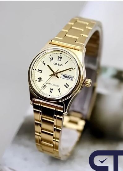 Casio LTP-V006G-9B — женские часы с датой и днём недели