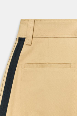 ZARA ШИРОКИЕ БРЮКИ BAGGY С ПОЛОСАМИ ПО БОКАМ — ZW COLLECTION, МЯГКИЙ КАШТАНОВЫЙ