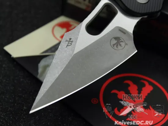 Microtech Stitch Ram-Lok S/E - нож складной, черн. алюм. рук-ть, стоунвош клинок