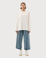 MM6 MAISON MARGIELA ДЖИНСЫ ЖЕНСКИЕ УКОРОЧЕННЫЕ СВОБОДНОГО КРОЯ ГОЛУБЫЕ