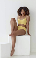 Эко-бюстгальтер в мелкий рубчик Eco-wear (Размер: M-L) (Цвет: желтый)