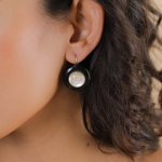 Серьги Nature Bijoux, Saint Honore, с рогом и ракушкой Capiz в смоле, NB26.1-12-90512 (черный)