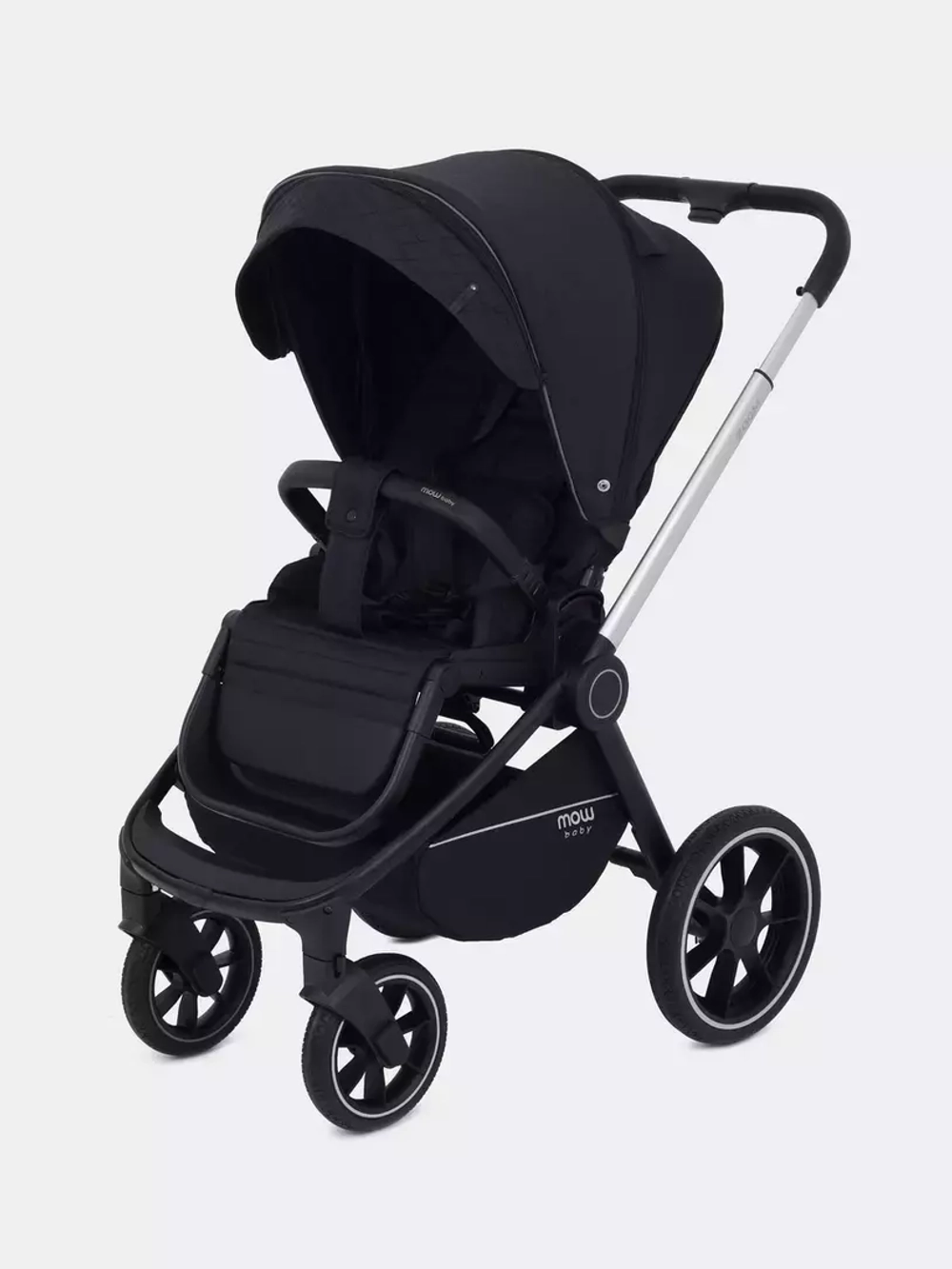 Коляска детская MOWBaby "ZOOM"PU (2в1) RA086 Silver Black