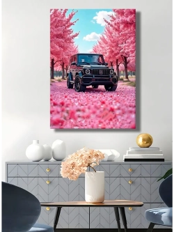 Картина "Mercedes Сакура Драйв", интерьерная 50х70см 1шт.
