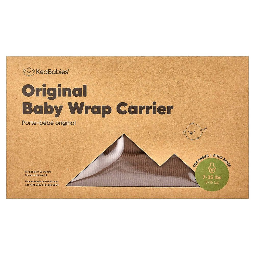 KeaBabies, Original Baby Wrap-перевозчик, для детей в возрасте 0–36 месяцев, коричневый, 1 шт.