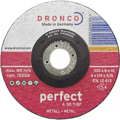 Шлифовальный диск A30T 100х6 Dronco 3106040