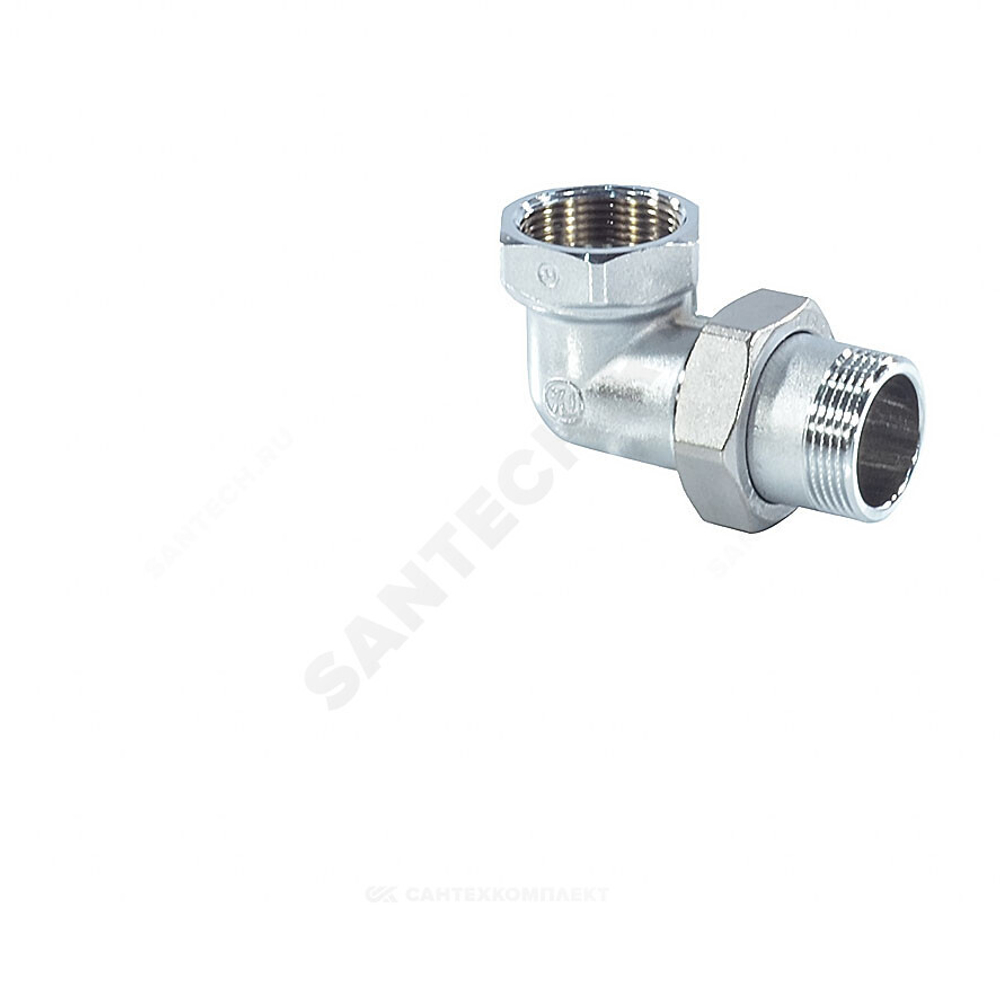 Соединитель латунь хром американка Ду 25 (1") угловой ВР/НР R19 Giacomini R19X005