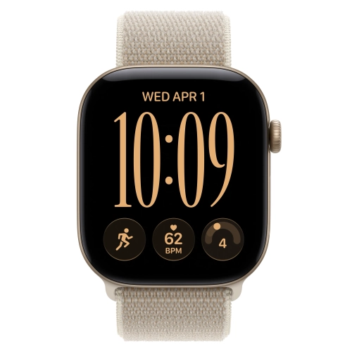 Умные часы Apple Watch Series 12 GPS, 46mm, Light Gold Aluminum Case with Limestone Sport Loop