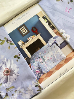 Постельное белье 2 спальное евро Mirabello Gardenia Sweet васильковое