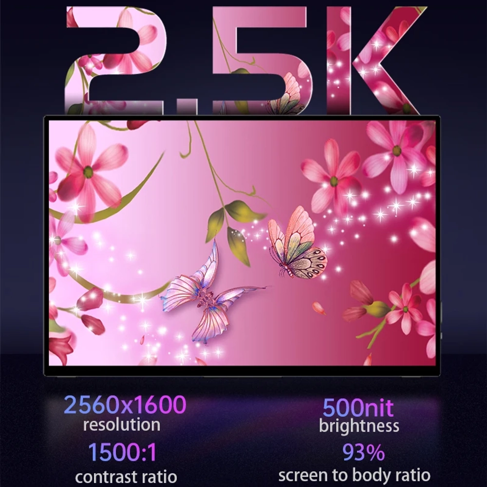 17" Портативный монитор VCHANCE 2.5K IPS 2560x1600, 144 Гц