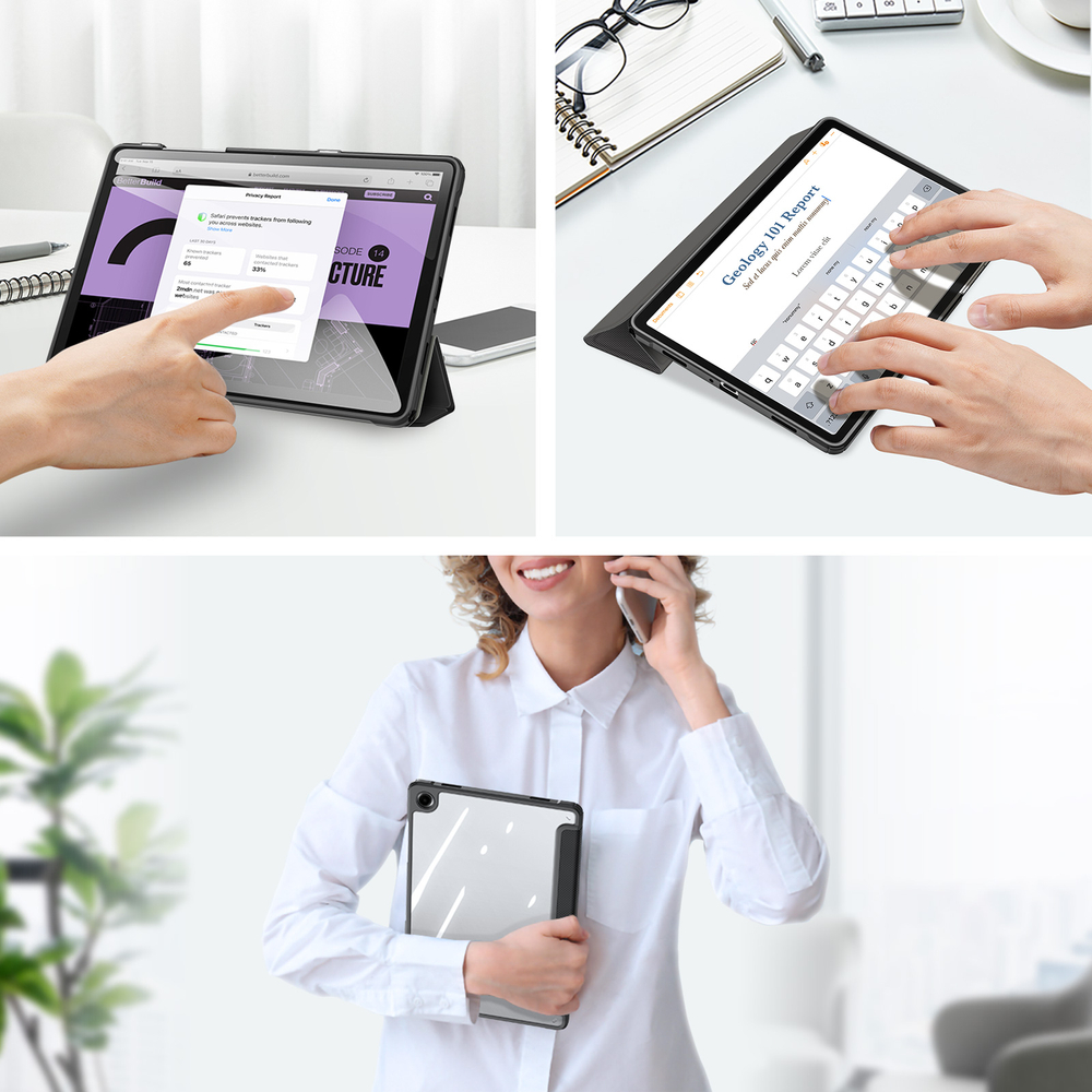 Чехол книжка черного цвета для планшета Samsung Galaxy Tab A9 Plus и Tab 11 Plus, серия Toby Series от Dux Ducis
