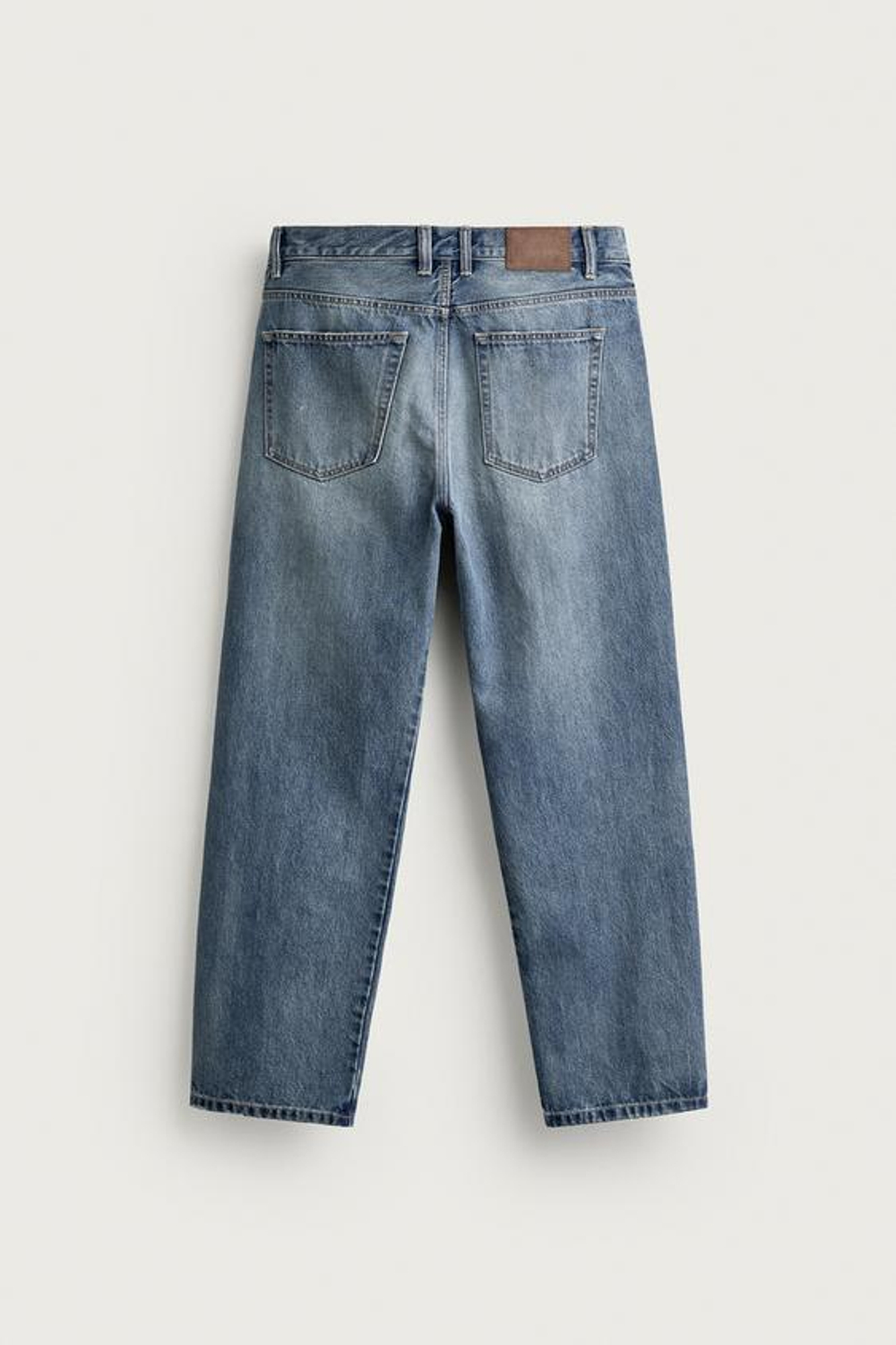 ZARA ДЖИНСЫ RELAXED ДЛИНОЙ ДО ЩИКОЛОТКИ, ВЫЦВЕТШИЙ СИНИЙ