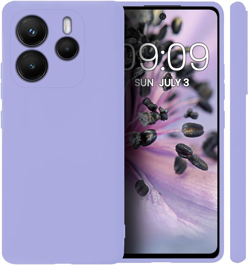 Мягкий Soft Touch чехол из силикона для XIAOMI REDMI NOTE 14 4G (не 5G!) с бархатной подкладкой