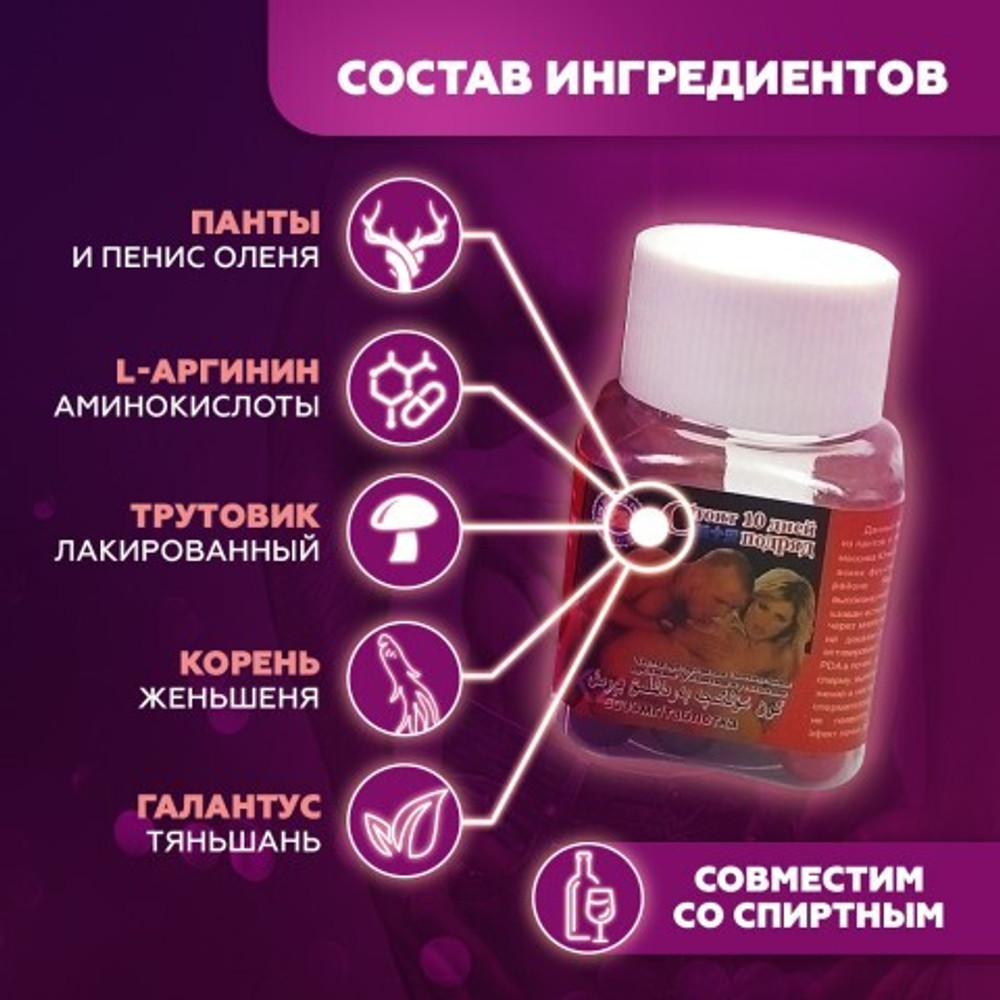 Мужской возбудитель «Стоит 10 дней подряд»