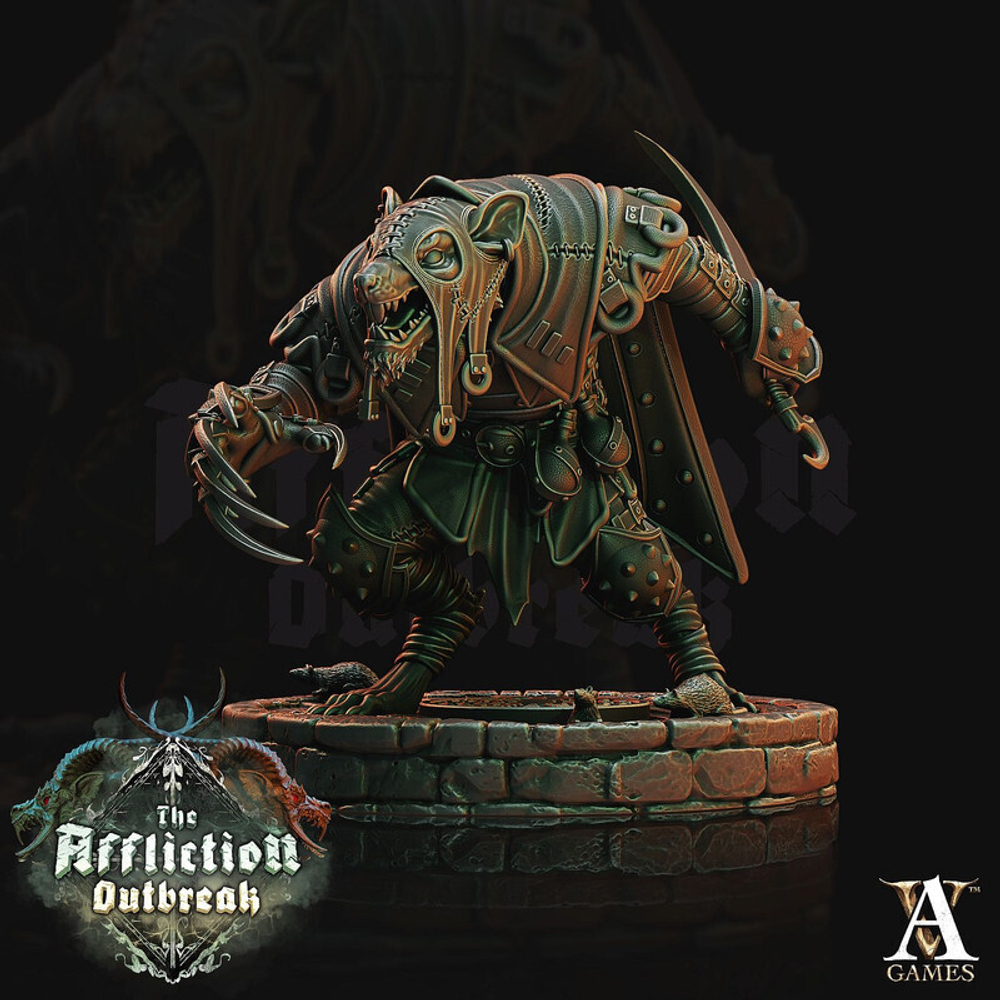 Grand Alliance Chaos Skaven Deathmaster Крысиный мастер смерти миниатюра для dnd, днд, pathfinder, фентези, Настольная игра, НРИ, Варгейм, РПГ