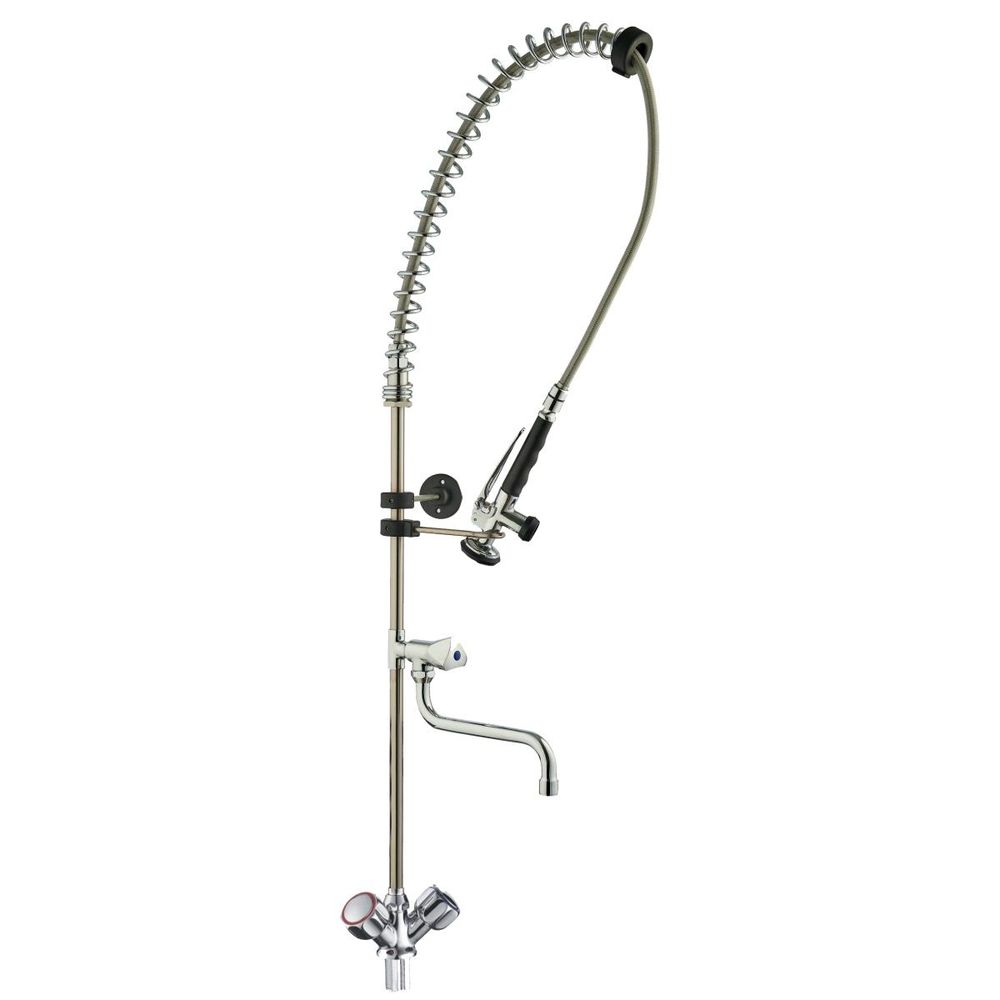 Смеситель профессиональный с поворотным и гибким изливом латунь NOFER 07102.2.CC глянцевый