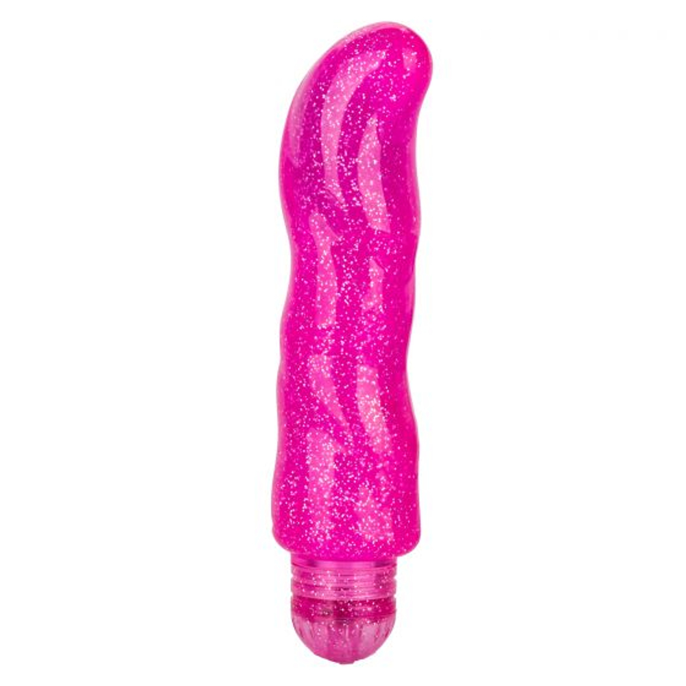 Лиловый вибратор с блёстками G Dazzle - 15 см. (Цвет: лиловый)