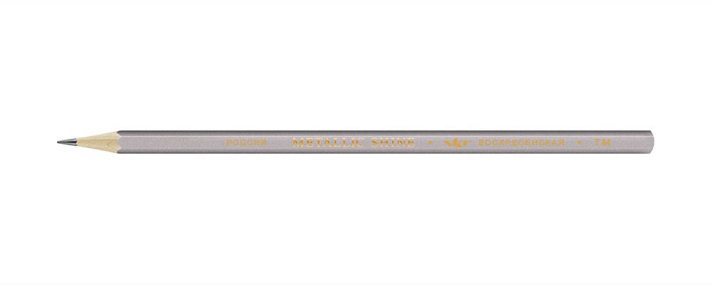 Карандаш чернографитный заточенный ТМ (HB) 72 шт, Metallic shine MS01, 1594 серебряный, ВКФ MS01