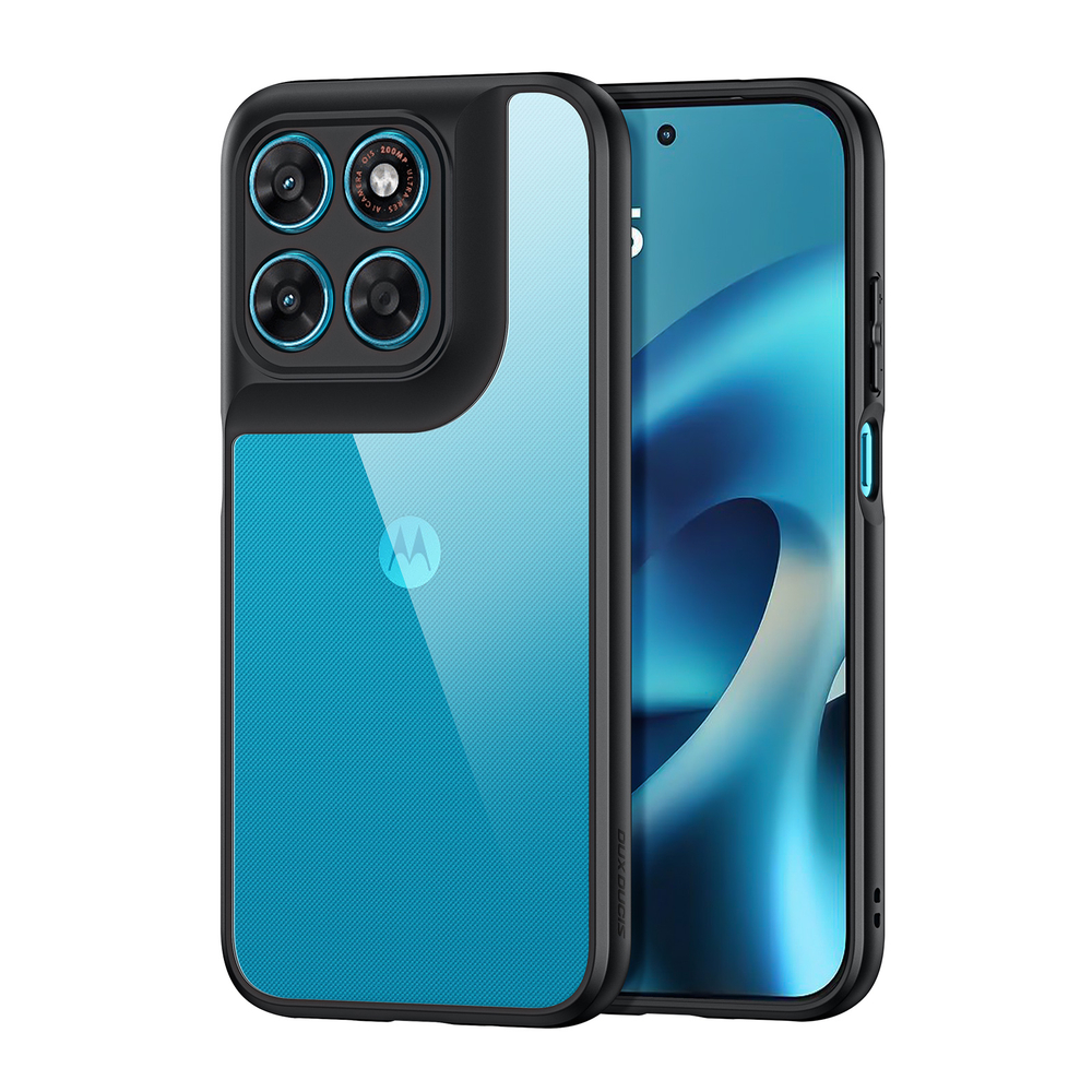 Чехол прозрачный с черными рамками для Motorola G87, G77 и G67, серия Aimo Series Case от Dux Ducis