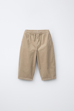 ZARA БРЮКИ BAGGY ИЗ ТОНКОГО ВЕЛЬВЕТА, ЭКРЮ