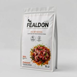 Сухой корм для кошек стерилизованных Fealdon с ягненком, холистик, полнорационный
