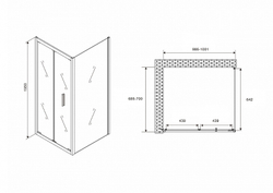 Душевой уголок Abber Sonnenstrand 100x70 AG07100-S70 профиль Хром стекло прозрачное