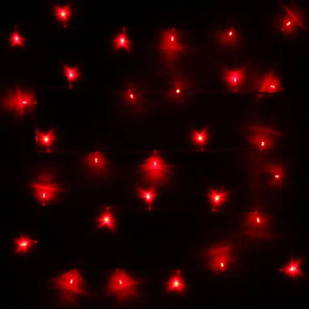 Гирлянда для дома 5,5м 50 ламп LED прозрач.пров.,8 реж, IP-20, Красный
