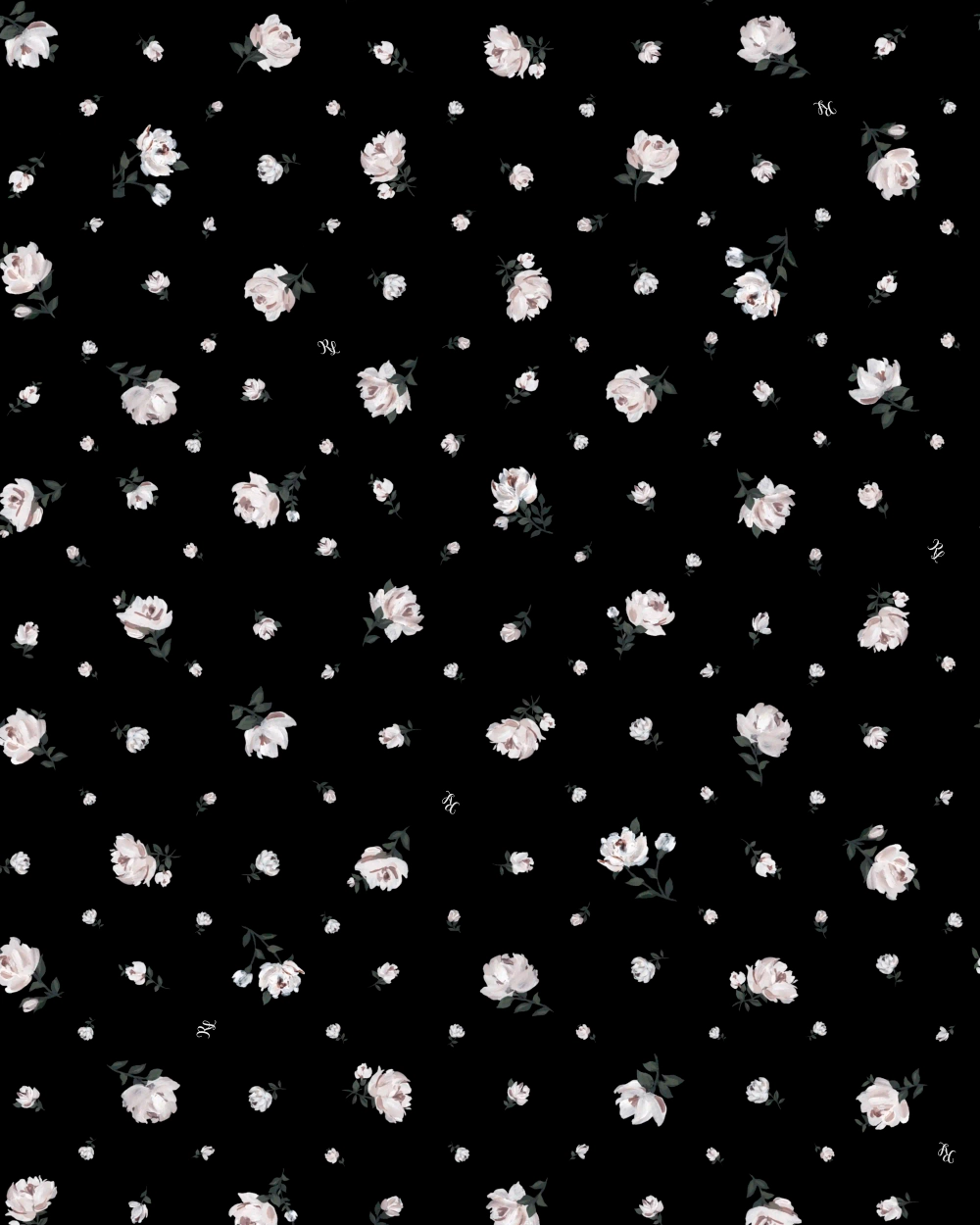 Мона мини (Mona mini), юбка мини из черного атласа с цветочным принтом