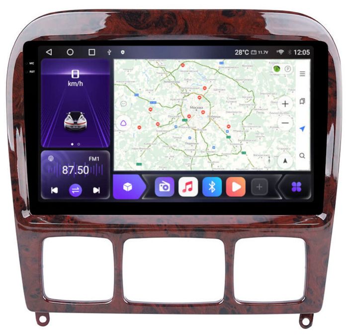Магнитола для Mercedes-Benz S (W220) 1998-2005 - Kuberg OL-9952 QLed+2K, Android 12, Быстрая, CarPlay, 4G SIM-слот