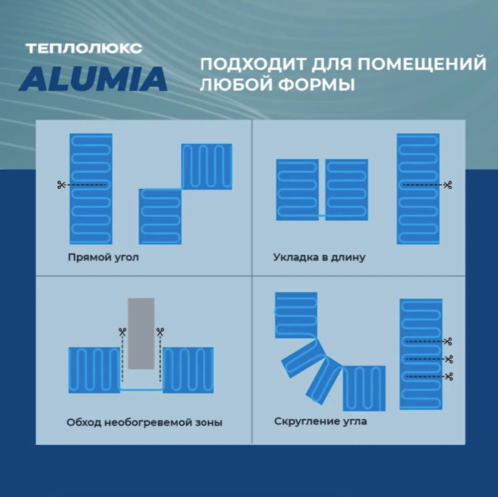 Теплый пол "Теплолюкс" Alumia 1050 Вт/7,0 кв.м | Нагревательный мат на фольге