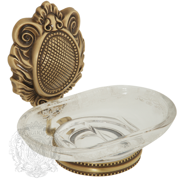 Мыльница настенная Migliore Cleopatra ML.CLE-60.701.BR  стекло прозрачное с матовым декором бронза