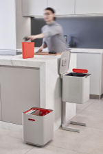 Контейнер для мусора с двумя баками totem compact, 40 л, белый