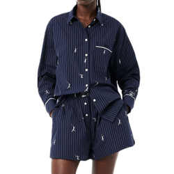 Женские теннисные шорты Lacoste Cotton Poplin Boxer - navy blue/white