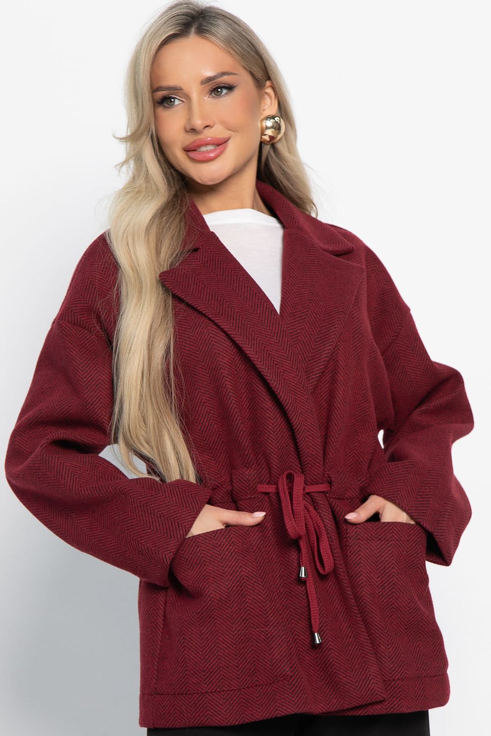 Пальто-пиджак (бордо) Б15083-7М LT Collection