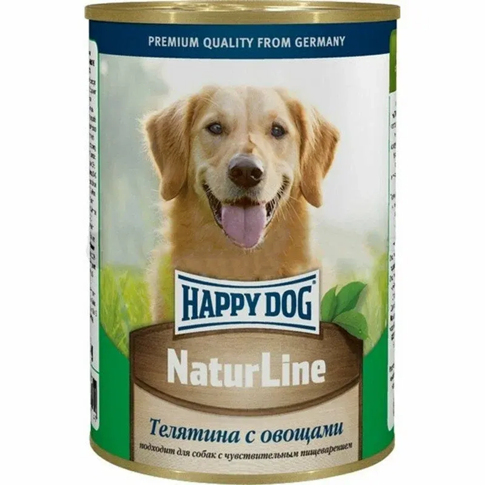 HAPPY DOG Консервы для собак Телятина с овощами, 410 г