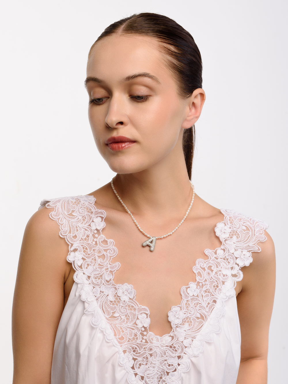 Колье "Words Shine Pearl A" Silver