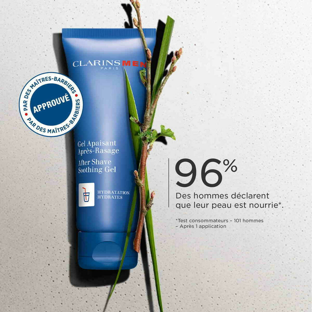 CLARINS Men Gel Apaisant Apres-Rasage Гель после бритья 2 в 1 успокаивающий мужской, 75 мл (Франция)