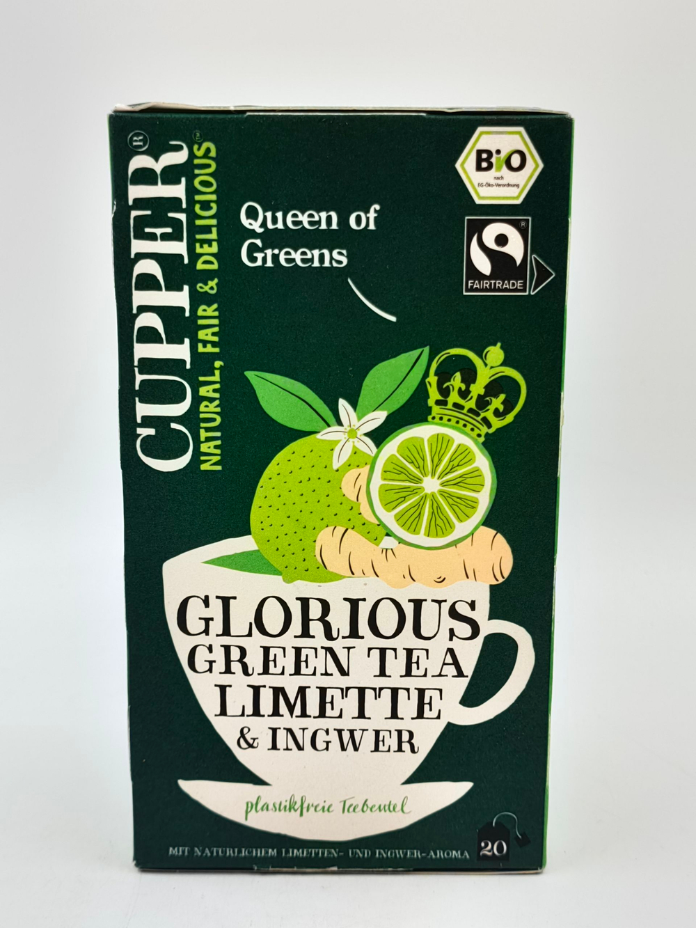 Чай зеленый Cupper Glorious с лаймом и имбирем 20 пакетиков 35 г (из Финляндии)