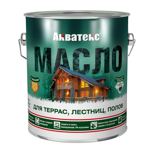Масло д/террас, лестниц, полов  АКВАТЕКС бесцвет. матов. 2,5л  (Рогнеда)