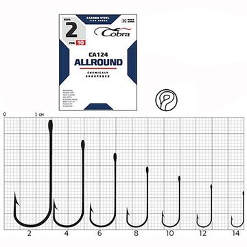 Крючки Cobra ALLROUND CA124  №2, 10 шт.