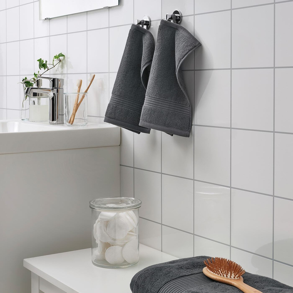 IKEA FREDRIKSJÖN  (ИКЕА ФРЕДРИКСЙÖН)  -  Полотенце, темно-серый, 30x30 см