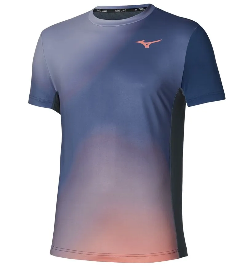 Теннисная футболка Mizuno Graphic Short-Sleeve - insigna blue