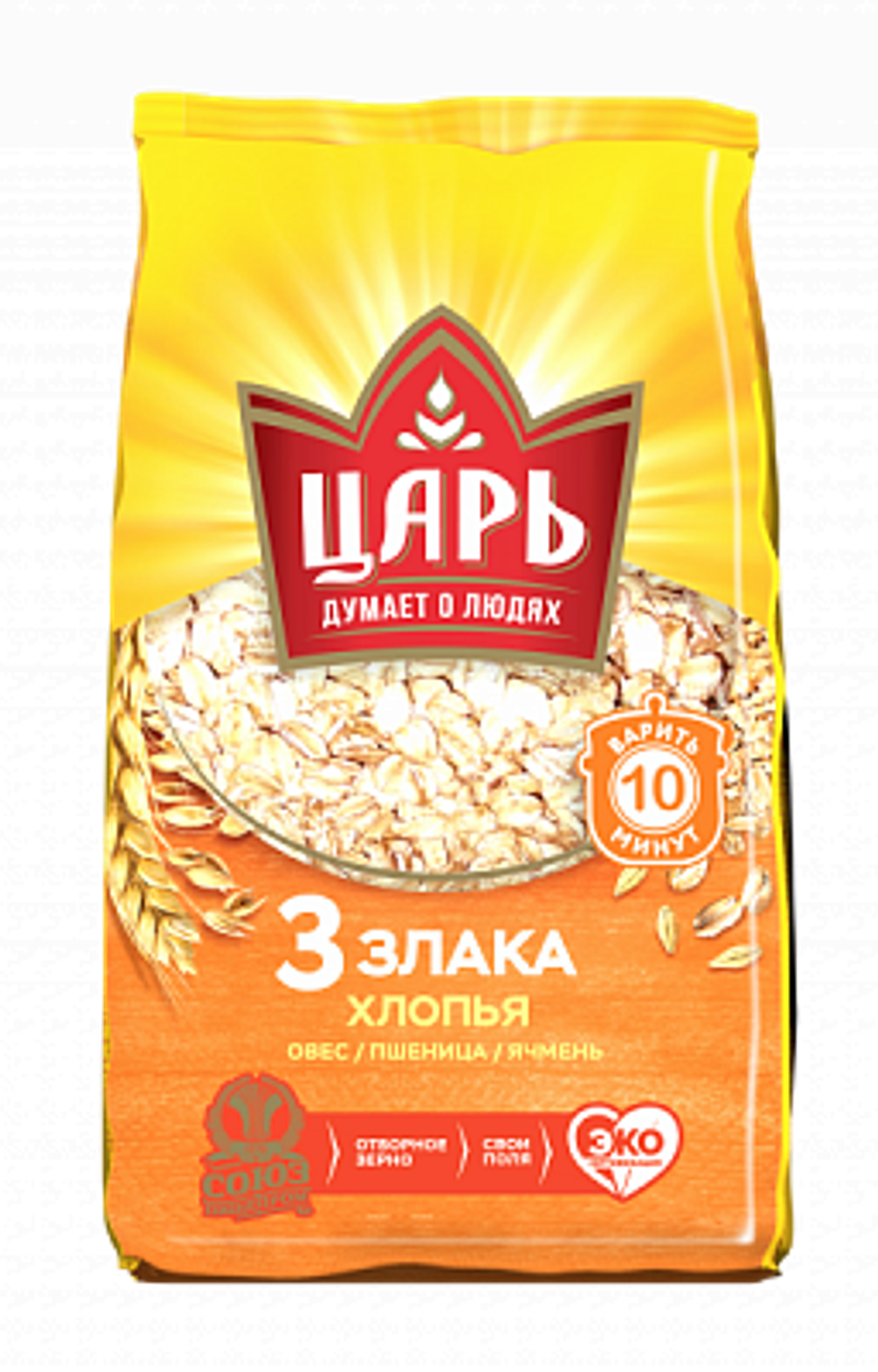 Царь Хлопья из 3 злаков 400гр м/у (1х20)