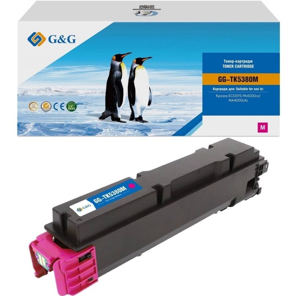 Тонер-картридж G&amp;G, аналог Kyocera TK-5380M для ECOSYS PA4000/MA4000 пурпурный (10k)